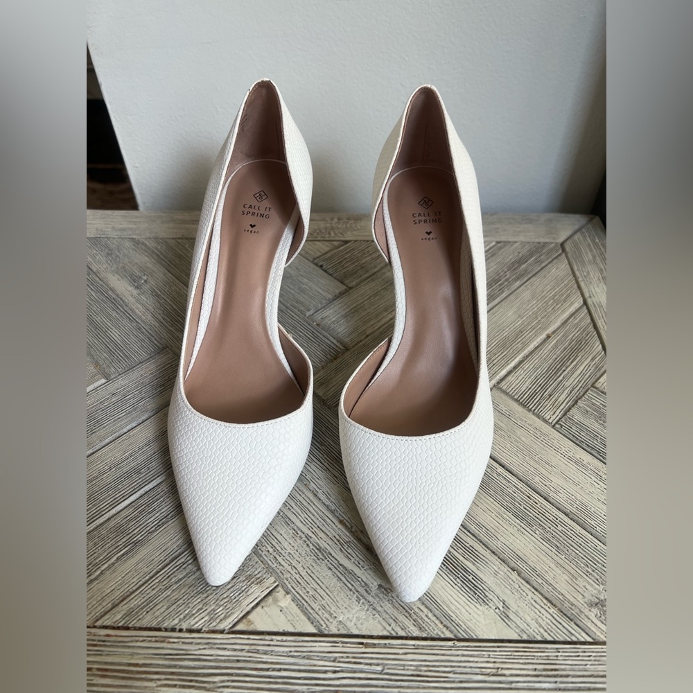 Call it Spring Vegan Leather white heels